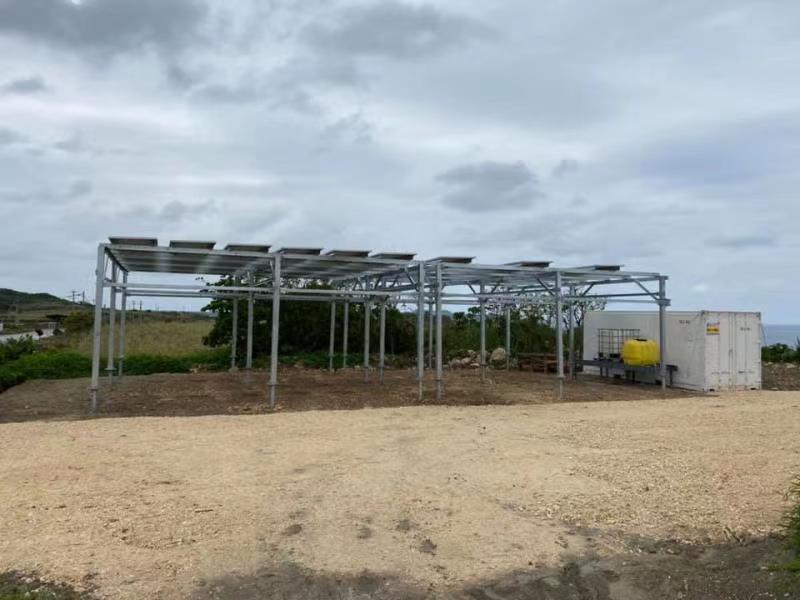 The prototype of Miyakojima agricultural shed designed and produced by our company has been put into use